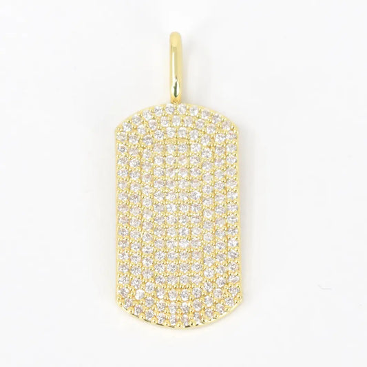Pave Crystal Dog Tag