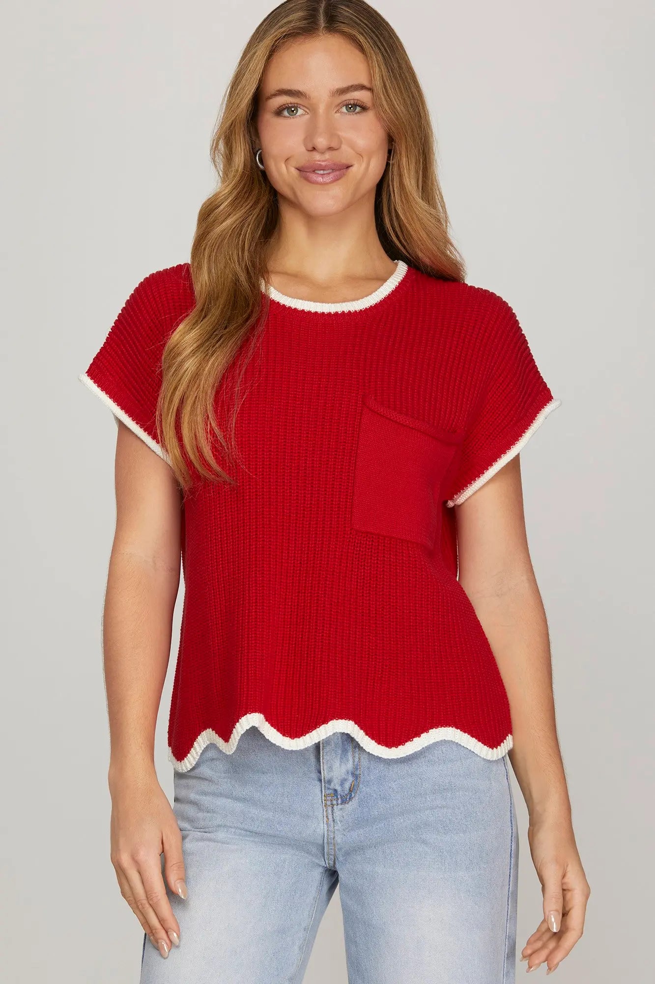 Scalloped & Sweet Knit Top
