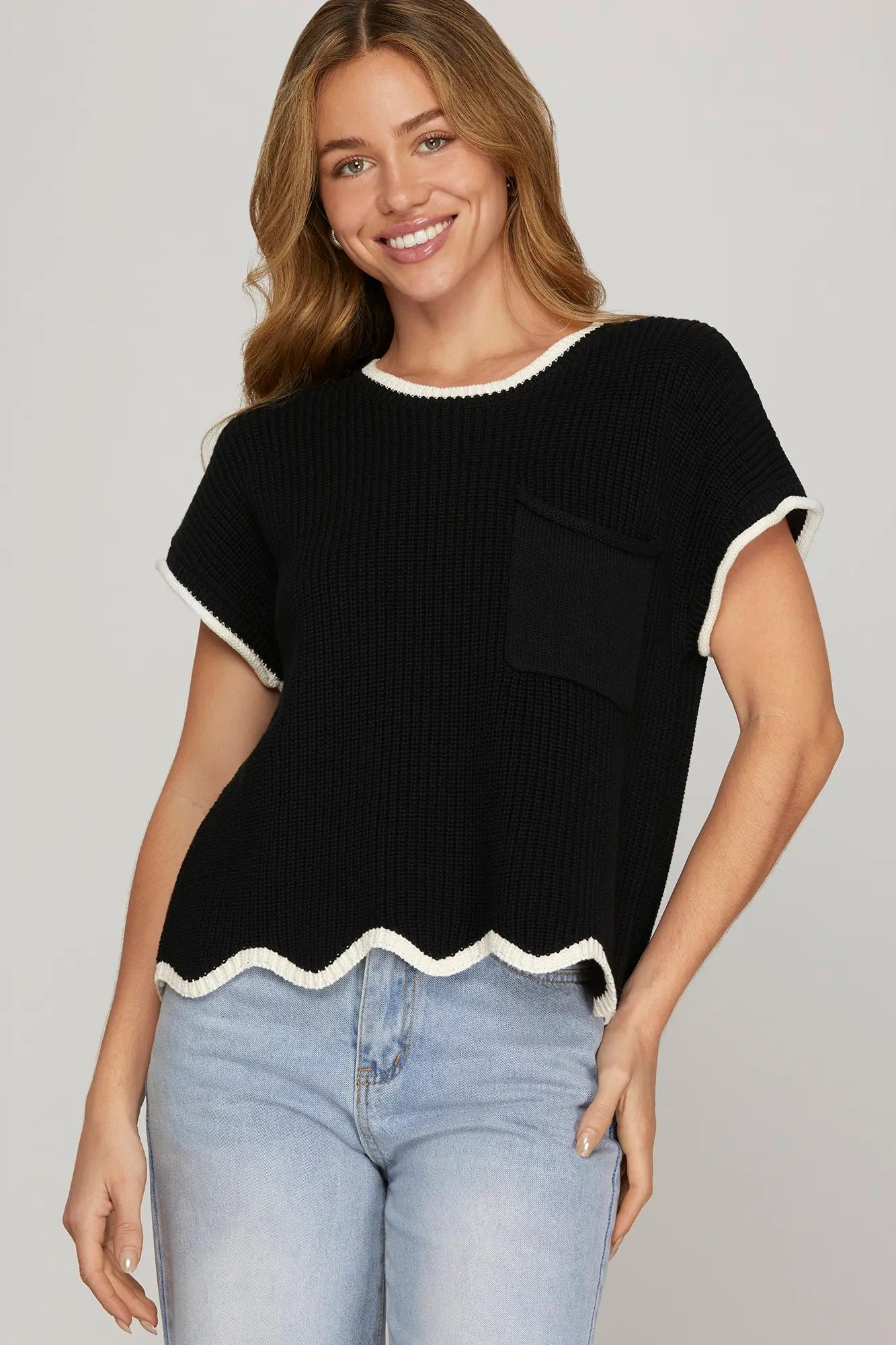 Scalloped & Sweet Knit Top