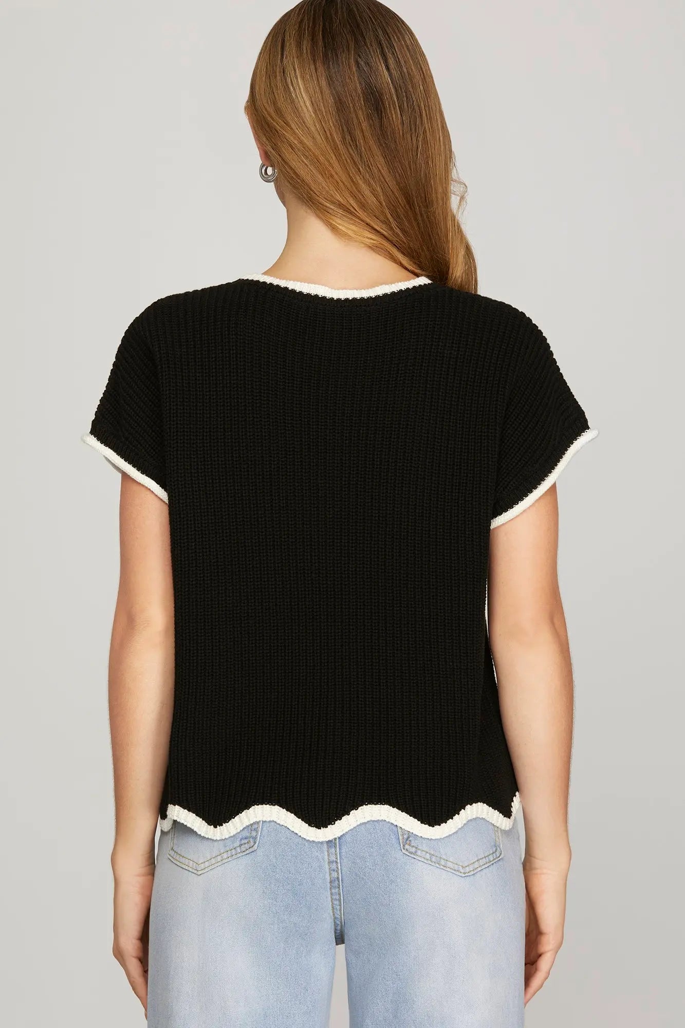 Scalloped & Sweet Knit Top