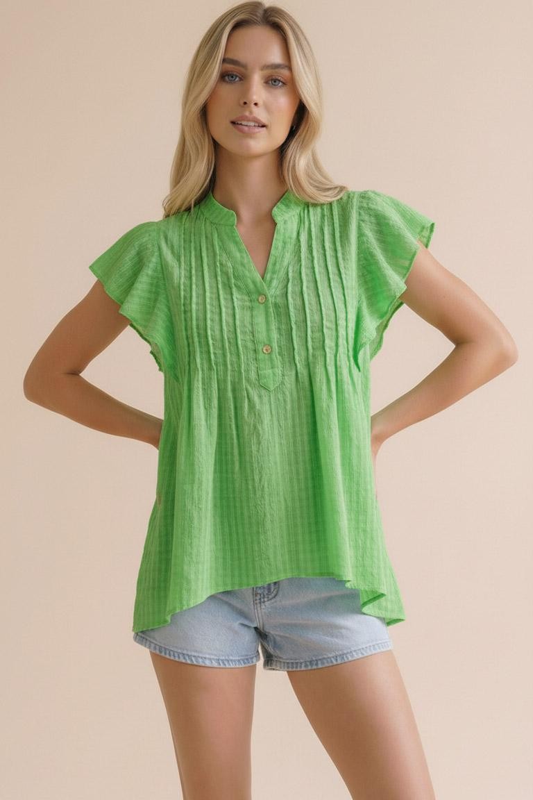 The Sunny Stroll Flutter Sleeve Top