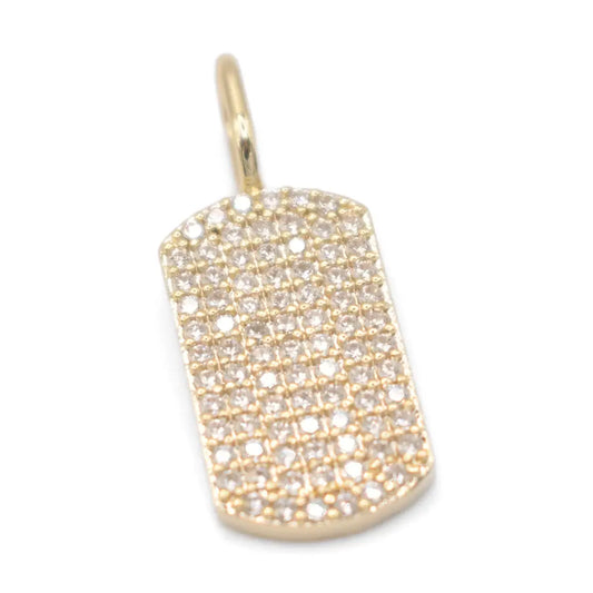Mini Pave Crystal Dog Tag