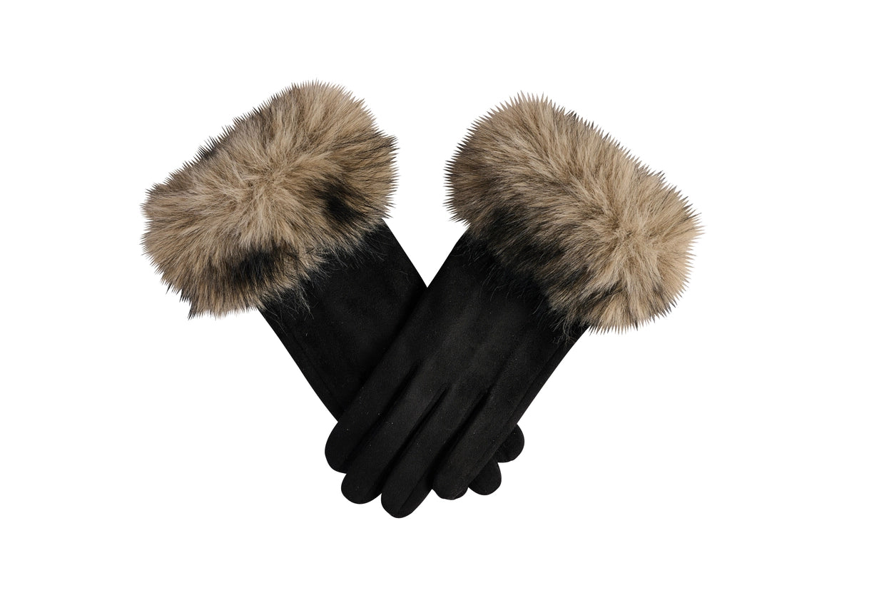 Fur Cuff Ultra Suede Gloves