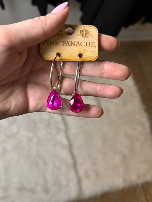 Hoop With Pink Earrings