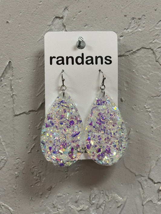 Iridescent Glitter Teardrop