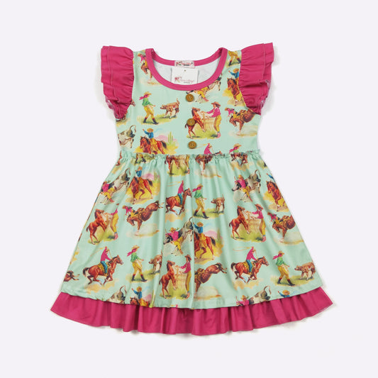 Aqua Rodeo Girls Dress