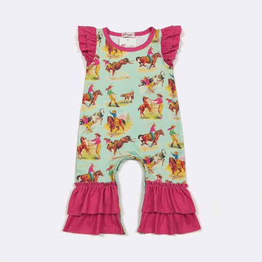 Aqua Rodeo Baby Romper