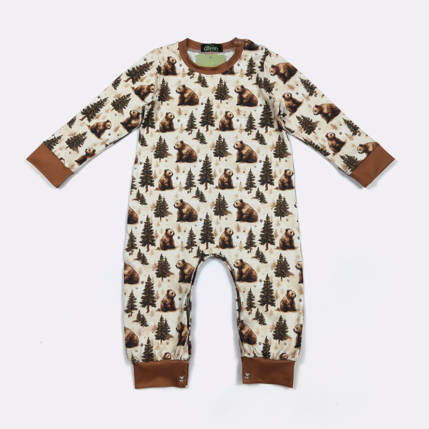 Timber Bear Boy Romper