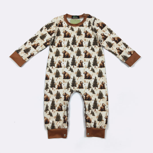 Timber Bear Boy Romper