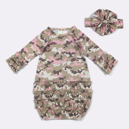 Girly Camo Baby Gown