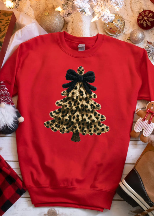 Leopard Yarn Tree Sweatshirt