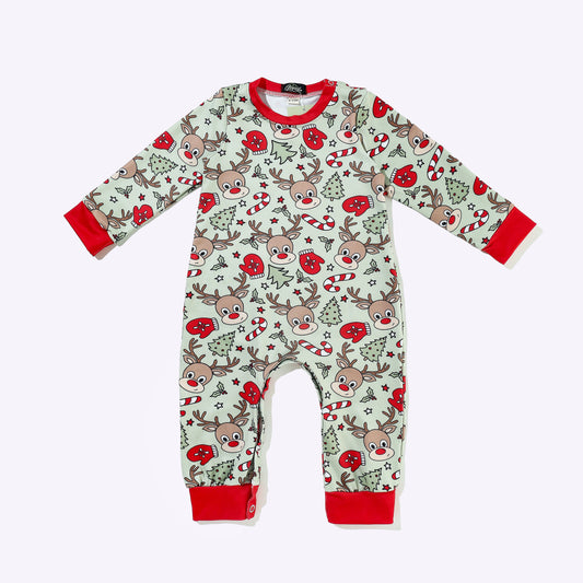 Red Nose Reindeer Boy Romper