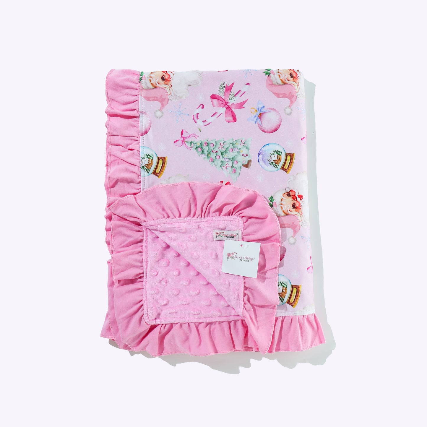 Snowglobe Pink Christmas Blanket