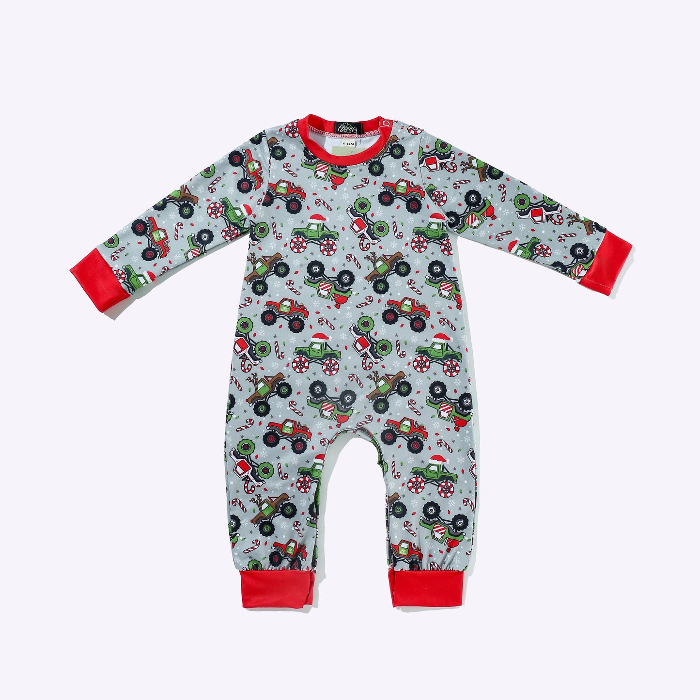 Merry Monster Truck Boy Romper