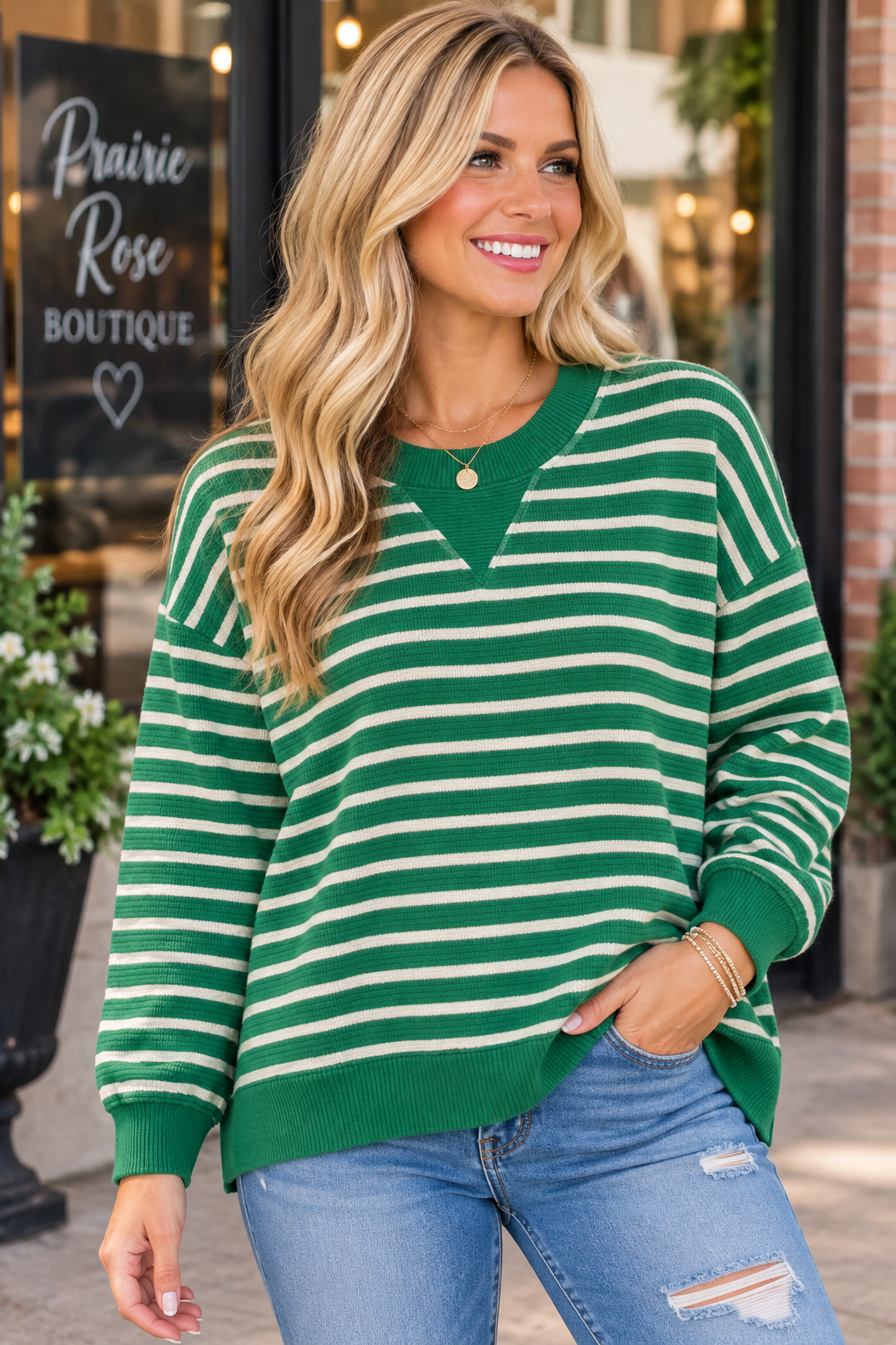 Simply Charming Stripe Top.