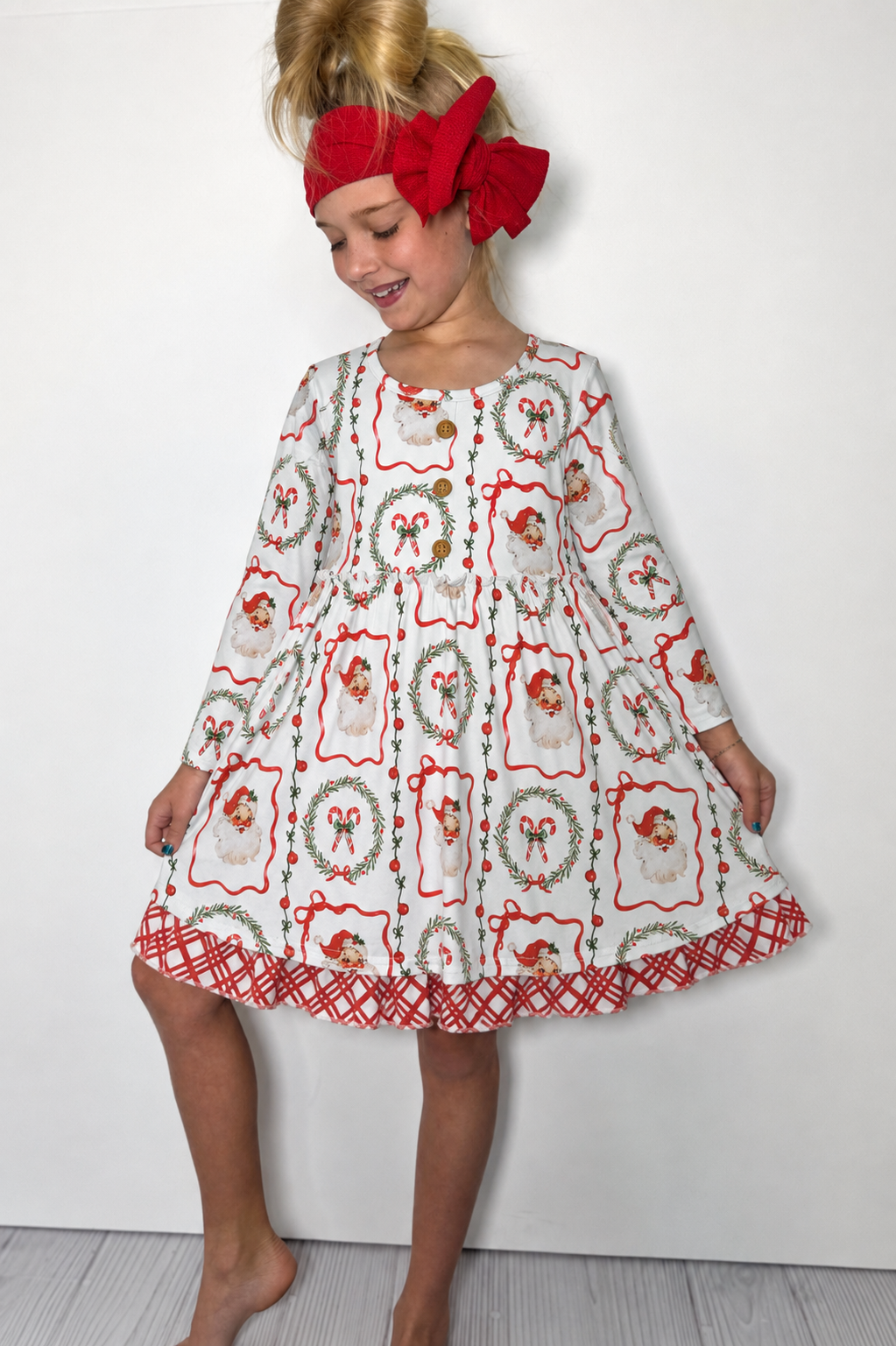Santa Frame Girls Dress