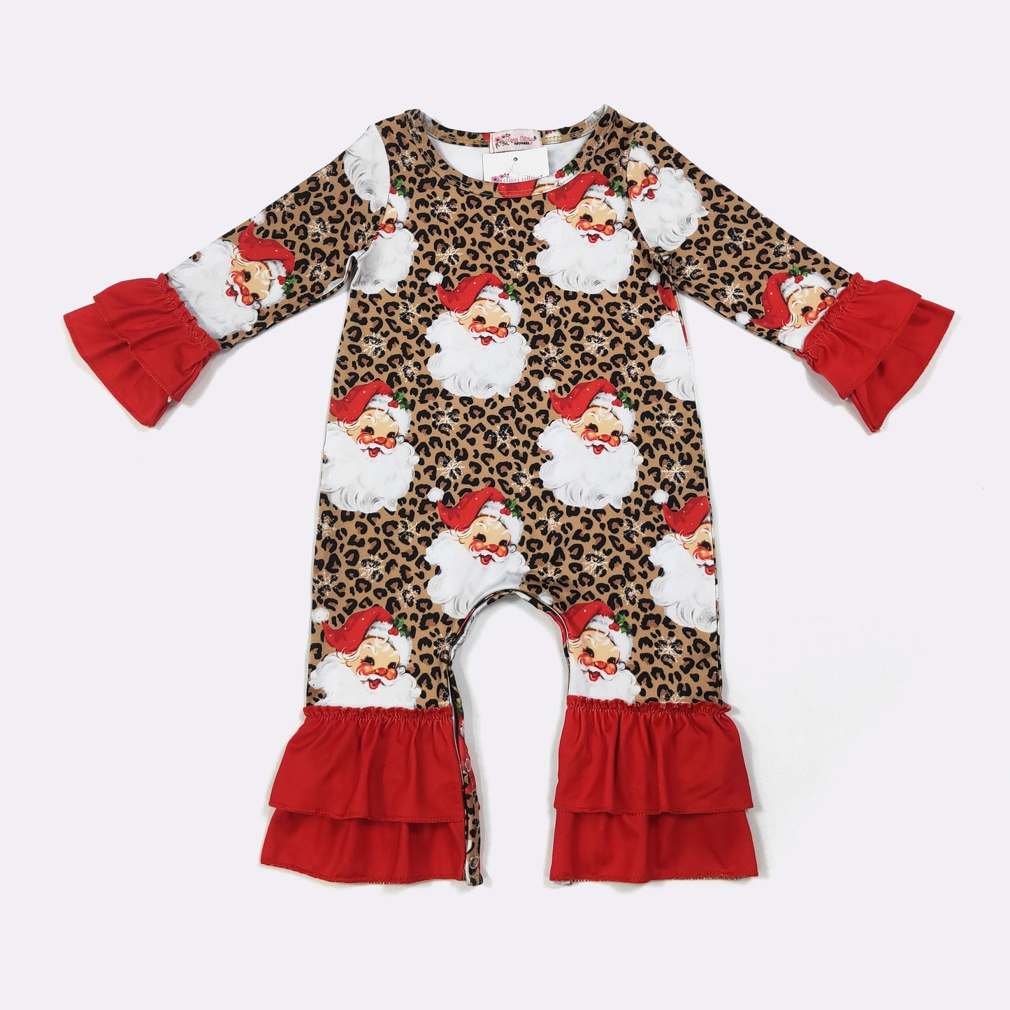 Red Leo Santa Baby Romper