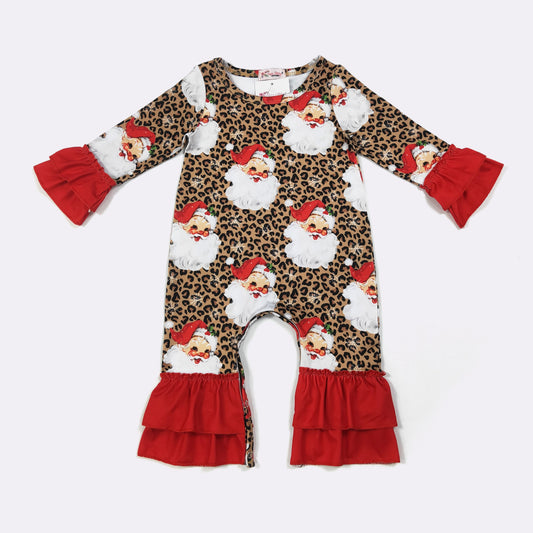 Red Leo Santa Baby Romper