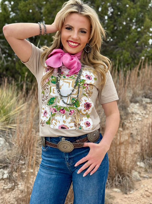 Callie's Gold Floral Cross