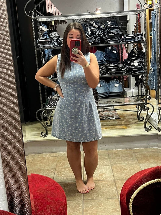 Floral Fade Denim Dress
