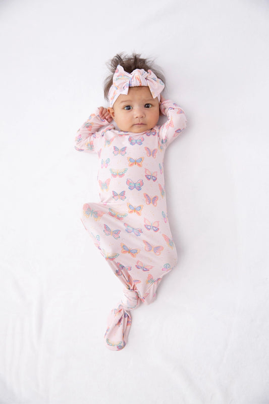 Butterfly Bliss - Knotted Infant Gown