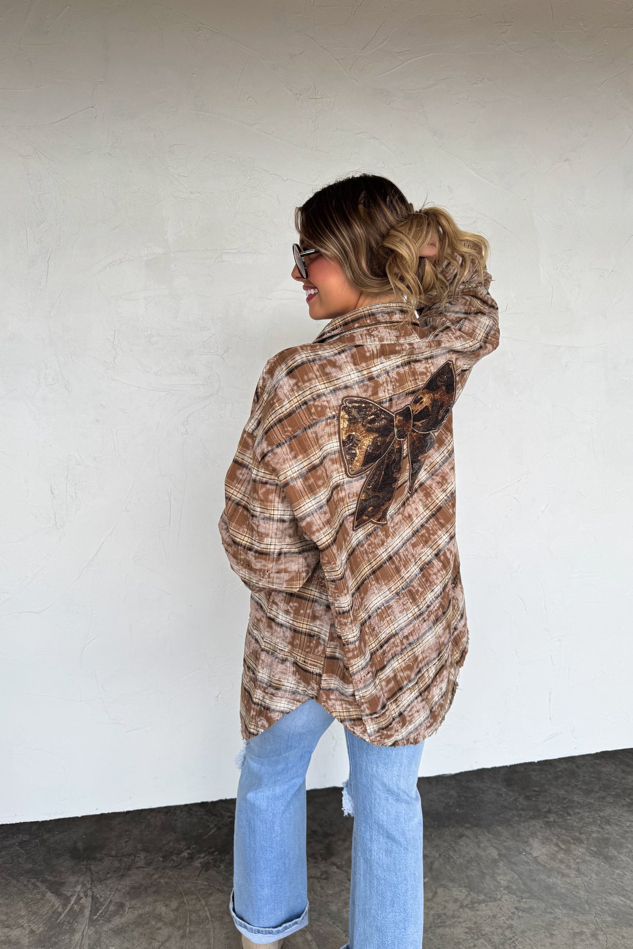 Juniper Bleached Plaid w/Bow