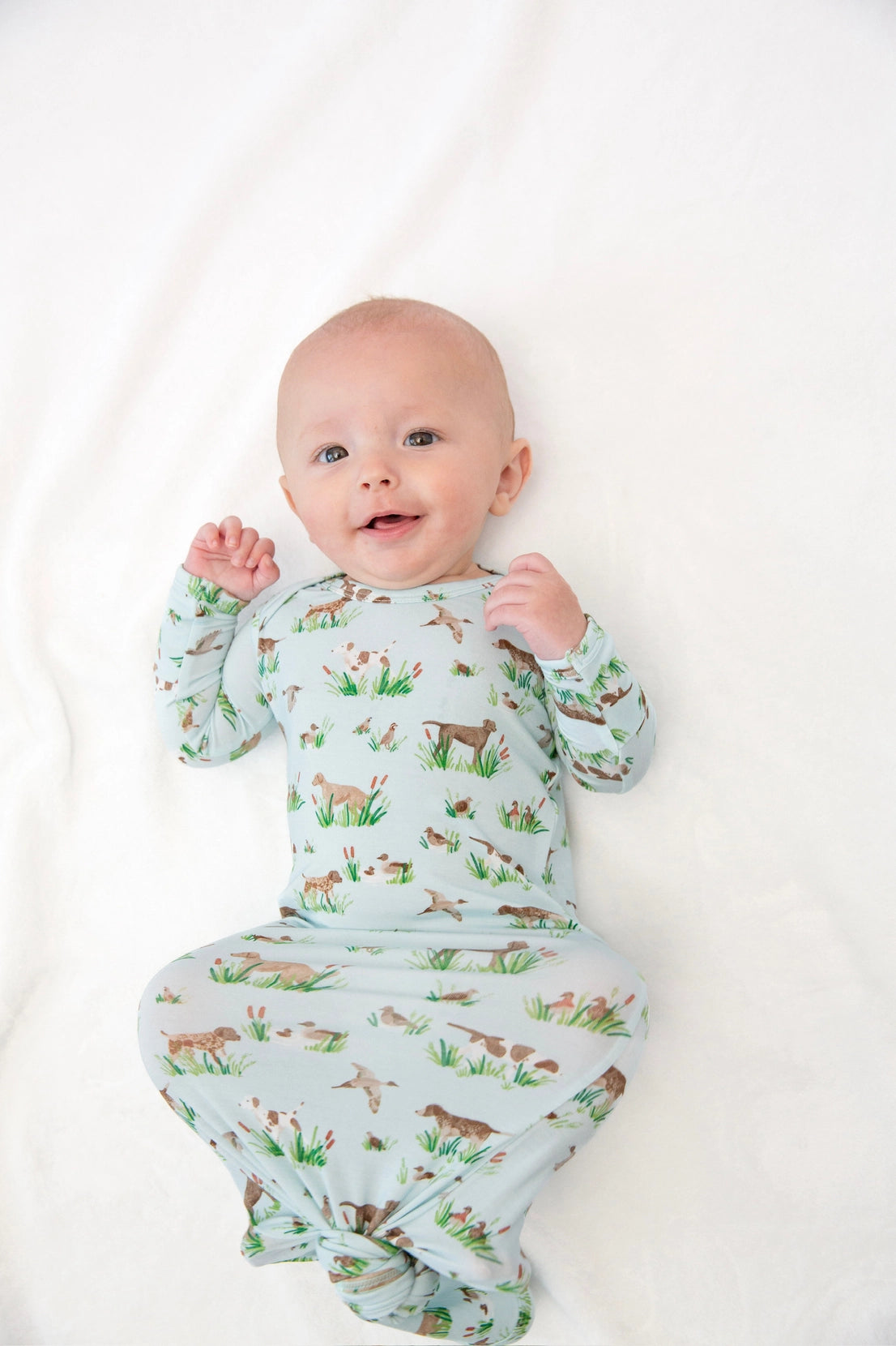 Delta Bird Hunting Dogs- Knotted Infant Gown