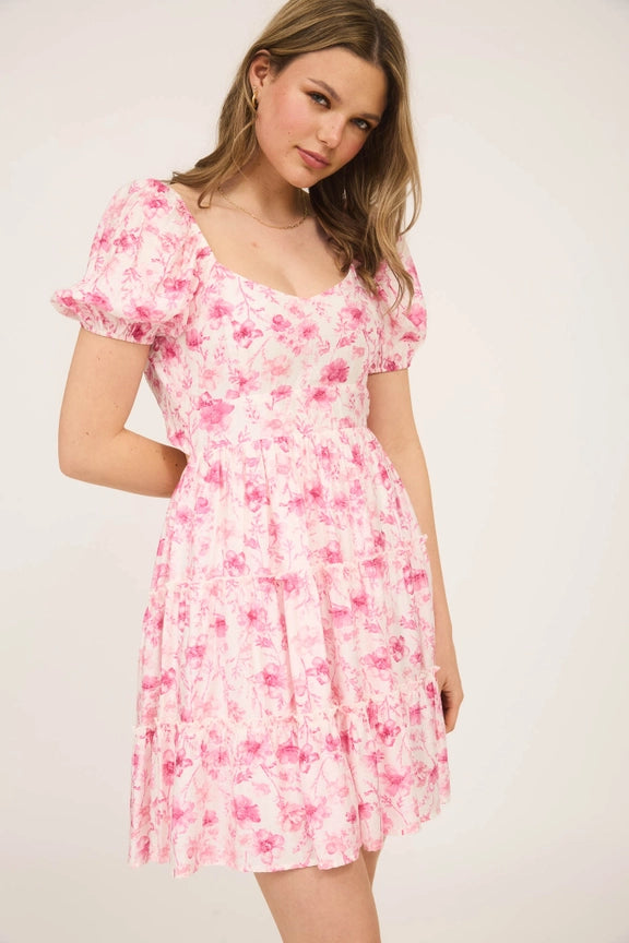 Floral Open Back Dress