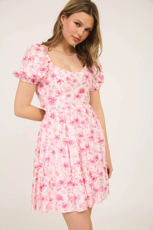 Floral Open Back Dress