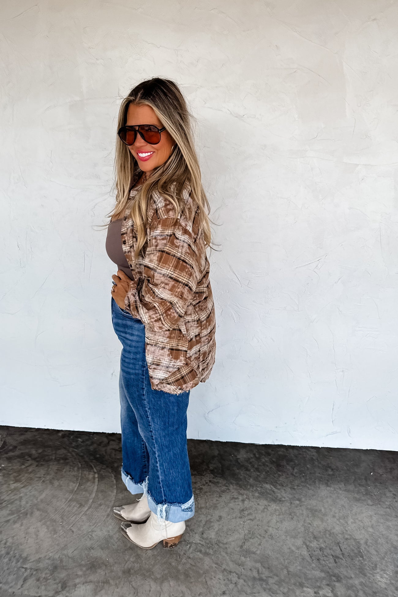 Juniper Bleached Plaid w/Bow