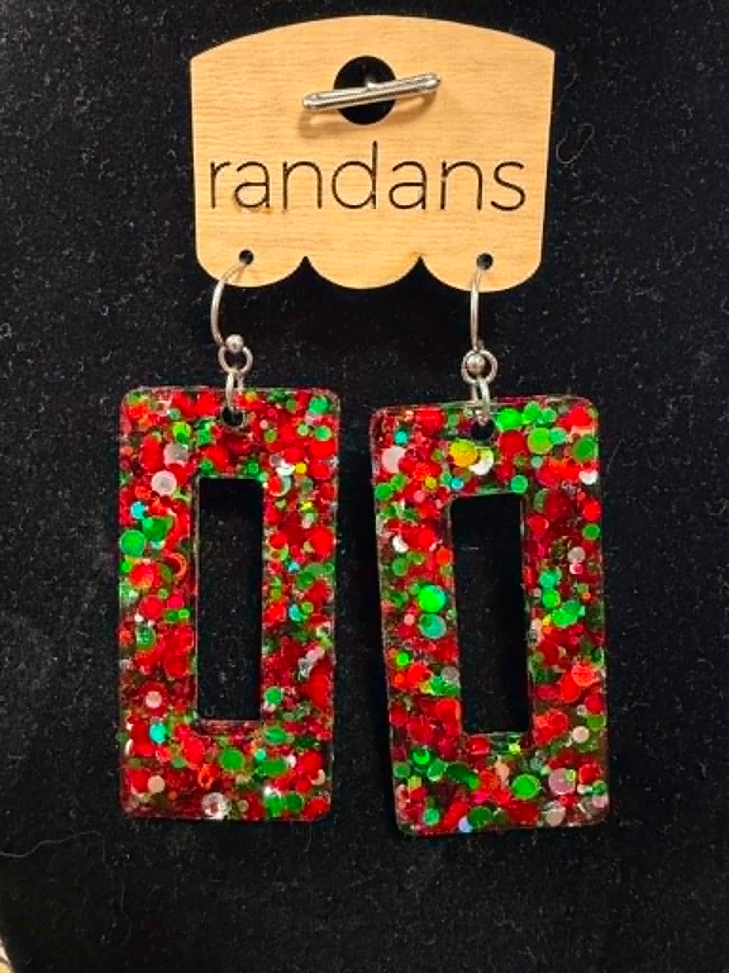 Mistletoe Mix Rectangle Earrings