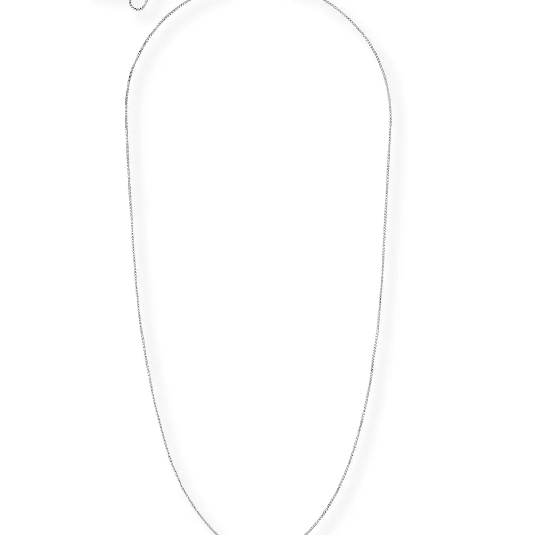 Silver Charm Bar Necklace Box Chain