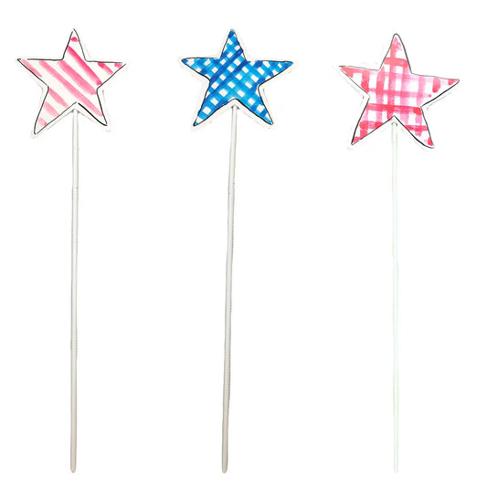 Watercolor Gingham Stars & Stripes