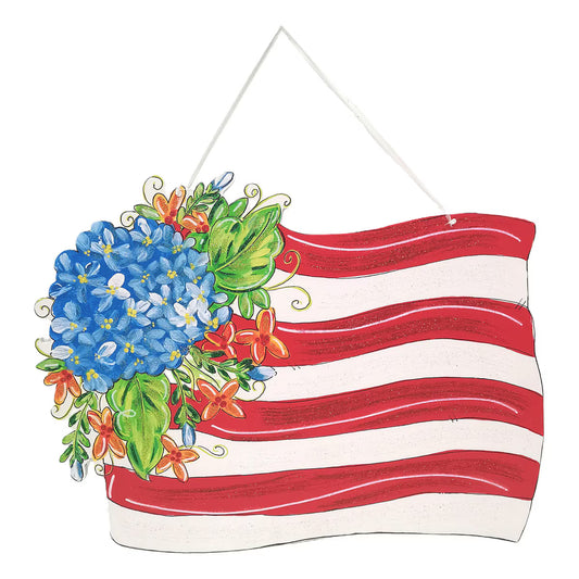 Floral Flag PVC Door Hanger