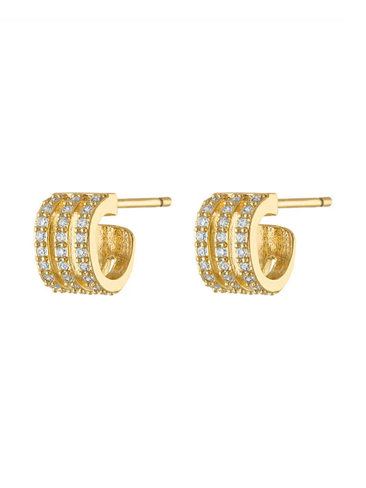 Aster Triple Curve Stud Earring