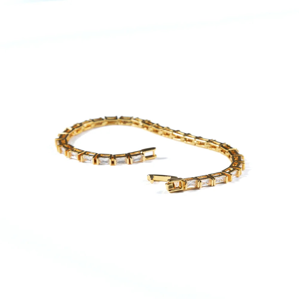 18K Gold Baguette Tennis Bracelet