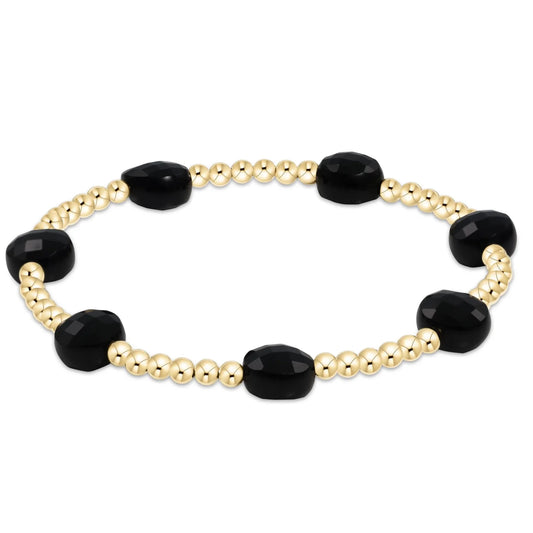 Extends Admire Gold 3mm Bead Bracelet - Faceted Onyx