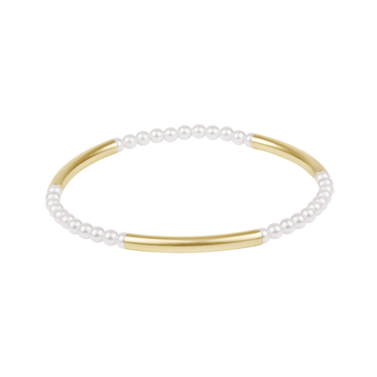 Bliss Bar Pattern Pearl 3mm Bracelet
