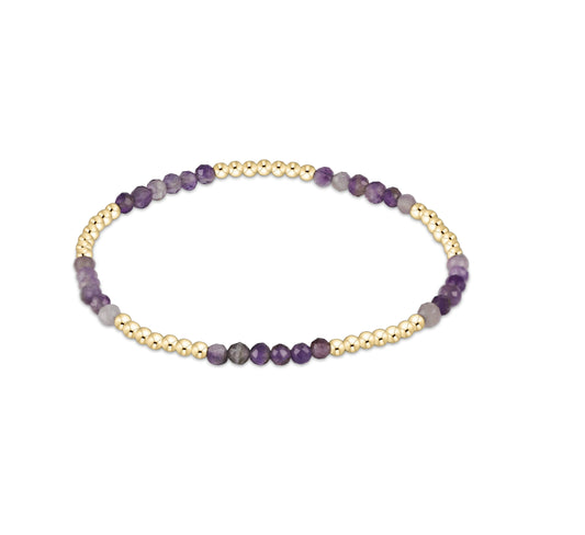 Blissful Pattern 2.5mm Bead Bracelet - Amethyst