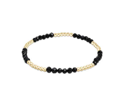 Blissful Pattern 2.5mm Bead Bracelet - Faceted Onyx