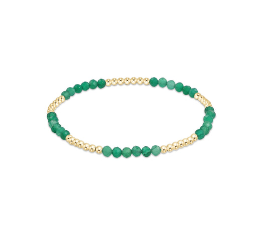 Blissful Pattern 2.5mm Bead Bracelet - Green Onyx