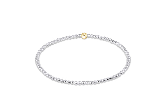 Bright Silver Faceted Hematite 2mm Bead Bracelet