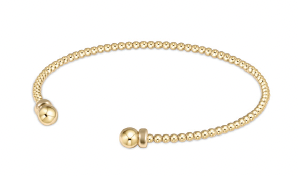 Classic Gold 2mm Bead Cuff - Gold