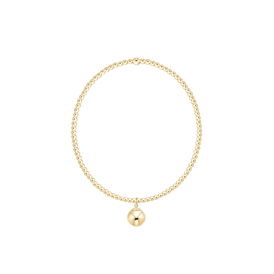 Classic Gold 2mm Bracelet - Classic Gold 8mm Charm