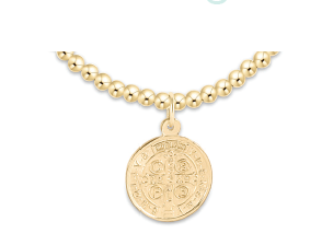 Classic Gold 3mm Bracelet - Blessing Gold Disc.
