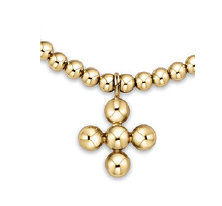 Classic Gold 3mm Bead Bracelet - Classic Beaded Signature Cross Gold Charm - 4mm Bead Gold