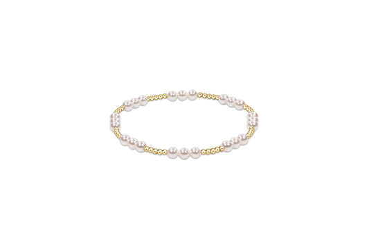 Classic Joy Pattern 4mm Bead Bracelet - Pearl.