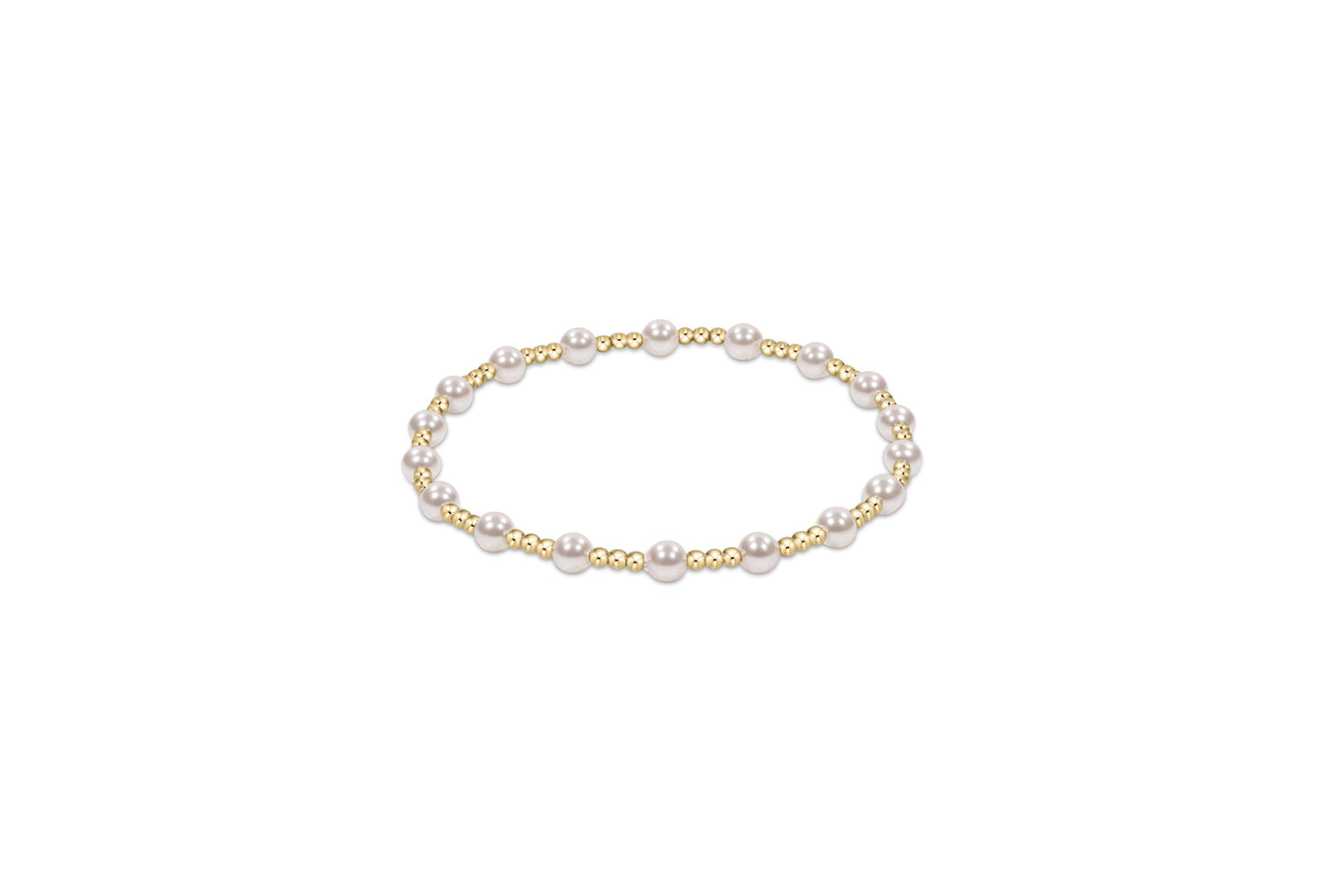 Classic Sincerity Pattern 4mm Bead Bracelet - Pearl