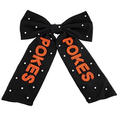 Beaded Hair Bow - Oklahoma State University