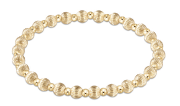 Dignity Grateful Pattern 5mm Bead Bracelet - Gold